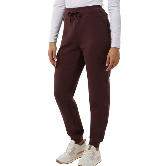 NWOT 32 Degrees Women's Tech Cargo Jogger Sweatpants Burgundy Size M $60 4HL142 - Picture 2 of 4